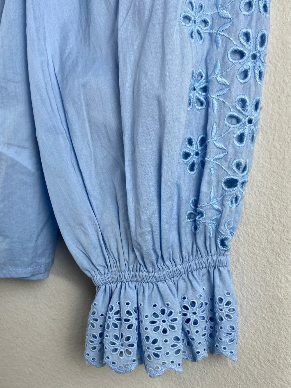 J. Crew Eyelet Trim Long Sleeve Button Up Shirt | Frozen Lake